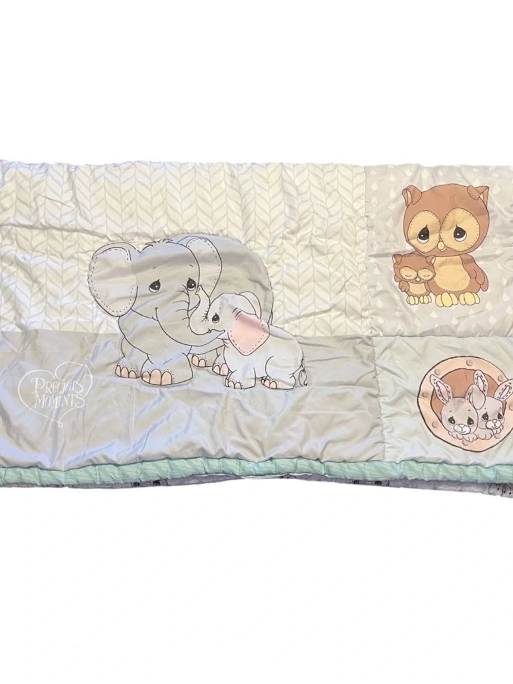 Precious Moments Noah’s Ark Baby Quilt Patchwork Reversible Microfiber Polyester